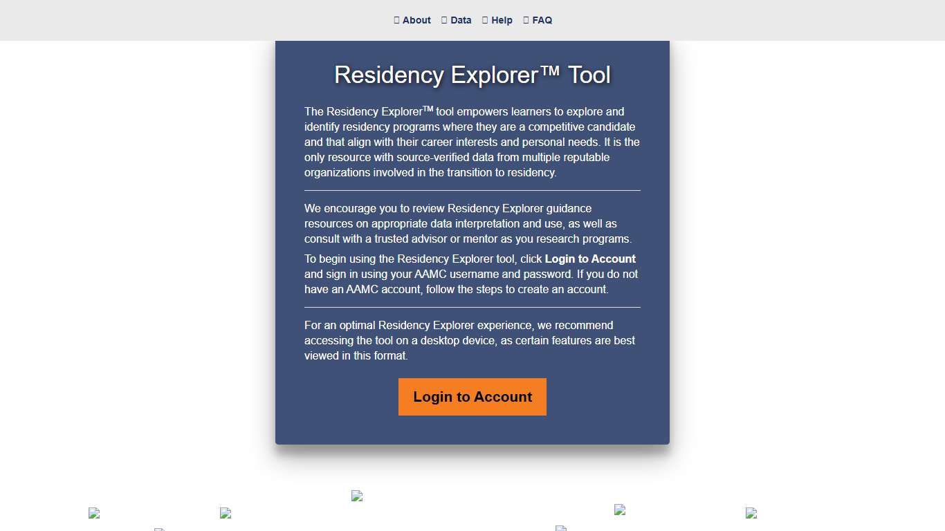 Residency Explorer Tool: Home